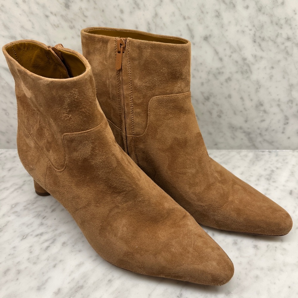 Brown Suede Heeled Boots Vince